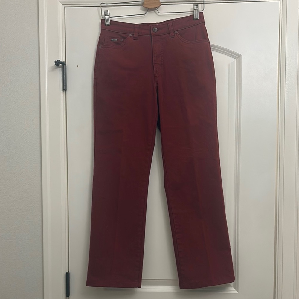 FDJ Red Straight-Leg Jeans